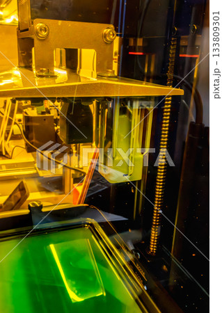 3d resin printer in interior showroom 133809301
