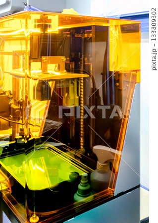 3d resin printer in interior showroom 133809302