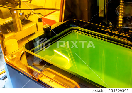 3d resin printer in interior showroom 133809305