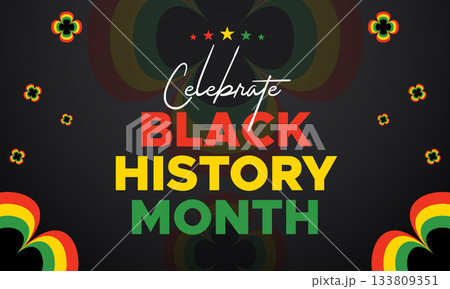 Black History Month celebrated. February national black history month African American vector illustration Template for background, banner, card, poster with text inscription 133809351