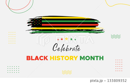 Black History Month celebrated. February national black history month African American vector illustration Template for background, banner, card, poster with text inscription 133809352