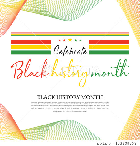 Black History Month celebrated. February national black history month African American vector illustration Template for background, banner, card, poster with text inscription 133809358