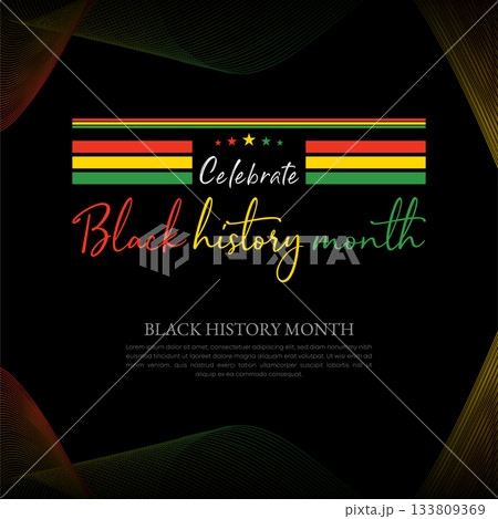 Black History Month celebrated. February national black history month African American vector illustration Template for background, banner, card, poster with text inscription 133809369