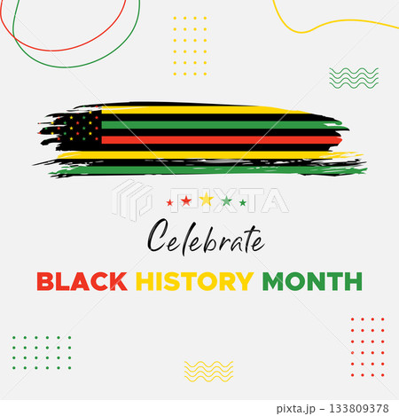 Black History Month celebrated. February national black history month African American vector illustration Template for background, banner, card, poster with text inscription 133809378