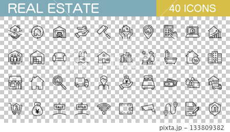 Real estate icon set 133809382