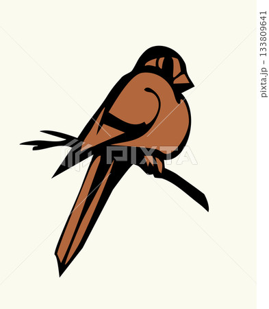 Vector drawing. Tit on white sky backdrop. 133809641
