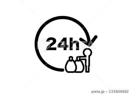 24時間ゴミが捨てられることを表すアイコン 133809892