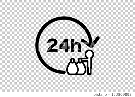 24時間ゴミが捨てられることを表すアイコン 133809892