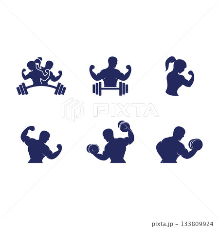 people lifting weights fitness logo people lifting weights fitness logo 133809924