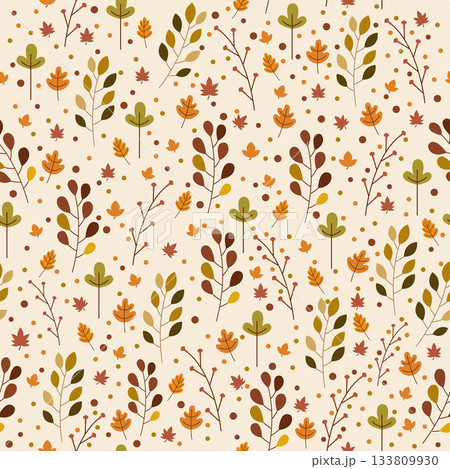 Pattern filled with colorful leaves Pattern filled with colorful leaves 133809930