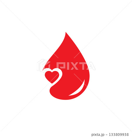 Blood drop and heart 133809938