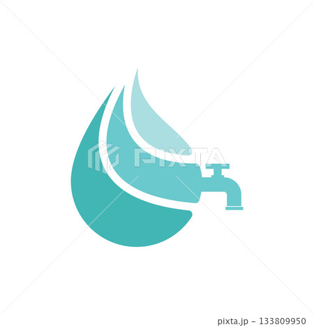 Waterdrop and faucet logo 133809950