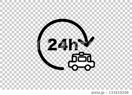 24-hour taxi icon 24-hour taxi icon 133810206