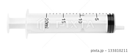 Medical syringe for injection isolated on white background Medical syringe for injection isolated on white background 133810211