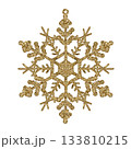 golden snowflake on isolated white background 133810215
