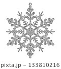 silver snowflake on an isolated white background 133810216