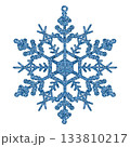 glittery blue snowflake isolated on white background 133810217