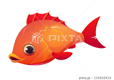 Cartoon Japanese red sea bream, tai, madai snapper, pagrus major fish, symbolizing good luck and prosperity in Japan culture. Isolated vector Japanese new year seafood, festive food for cultural event Cartoon Japanese red sea bream, tai, madai snapper, pagrus major fish, symbolizing good luck and prosperity in Japan culture. Isolated vector Japanese new year seafood, festive food for cultural event 133810414