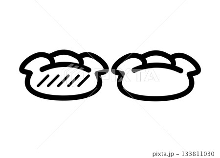 焼き目のついた餃子と水餃子のアイコン 133811030