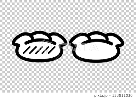 Icons of grilled dumplings and boiled dumplings 133811030