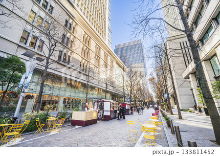 東京駅・丸の内仲通り(丸の内ストリートパーク)の都市風景【東京都・千代田区】 東京駅・丸の内仲通り(丸の内ストリートパーク)の都市風景【東京都・千代田区】 133811452