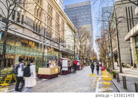 東京駅・丸の内仲通り(丸の内ストリートパーク)の都市風景【東京都・千代田区】 東京駅・丸の内仲通り(丸の内ストリートパーク)の都市風景【東京都・千代田区】 133811455