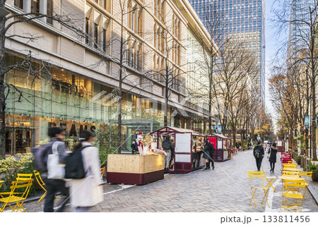 東京駅・丸の内仲通り　ショッピングストリートの風景【東京都・千代田区】 133811456