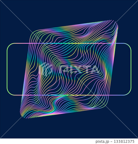 Particles and wavy lines in shape. Linear wave style. Particles and wavy lines in shape. Linear wave style. 133812375
