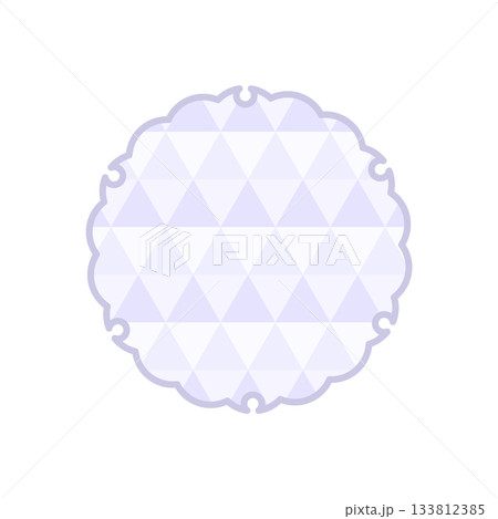 和風柄フレーム枠パターン　黄色　雪輪　背景白　ベクターpng 133812385