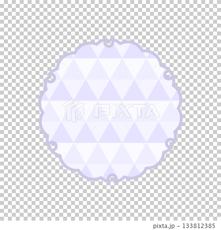 和風柄フレーム枠パターン　黄色　雪輪　背景白　ベクターpng 133812385