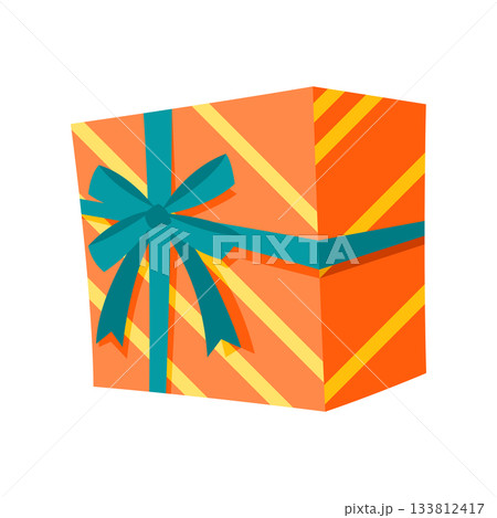 Illustration of gift box. Colorful present for celebration, discount or promotion. Illustration of gift box. Colorful present for celebration, discount or promotion. 133812417