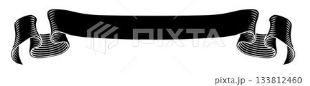 Scroll Banner Ribbon Woodcut Vintage Parchment 133812460