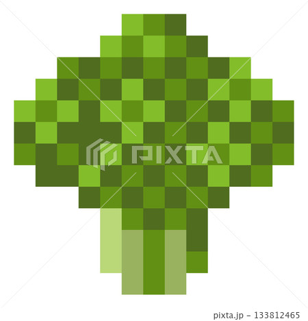 Broccoli Vegetables Pixel Art Icon Design 133812465