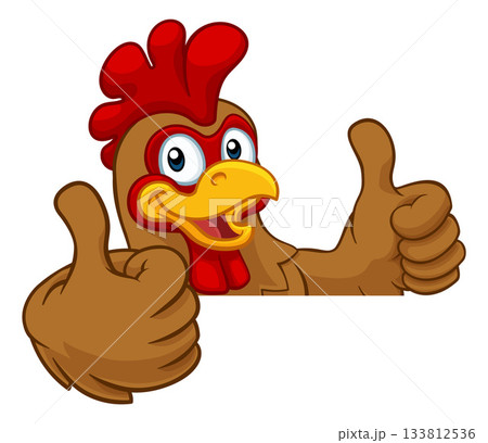 Chicken Rooster Cockerel Bird Cartoon Character 133812536
