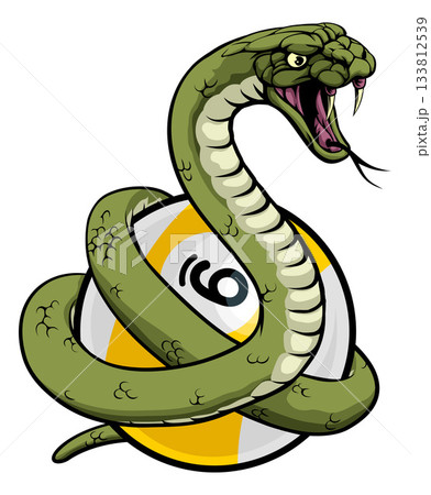 Snake and 9 Ball Nine Ball Pool Cartoon Mascot Snake and 9 Ball Nine Ball Pool Cartoon Mascot 133812539