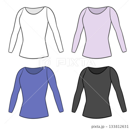 登山やスポーツで着用するアンダーウェア、レディース用のイラスト 登山やスポーツで着用するアンダーウェア、レディース用のイラスト 133812631