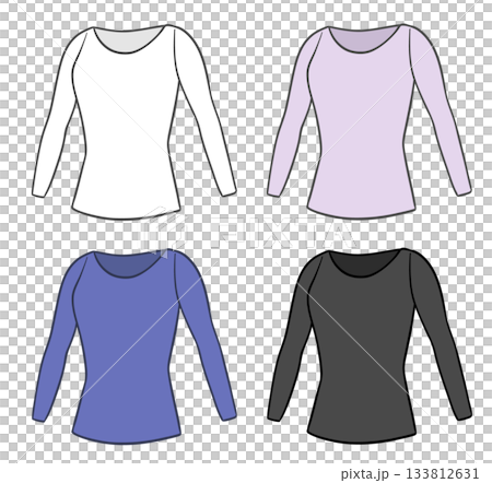 登山やスポーツで着用するアンダーウェア、レディース用のイラスト 登山やスポーツで着用するアンダーウェア、レディース用のイラスト 133812631