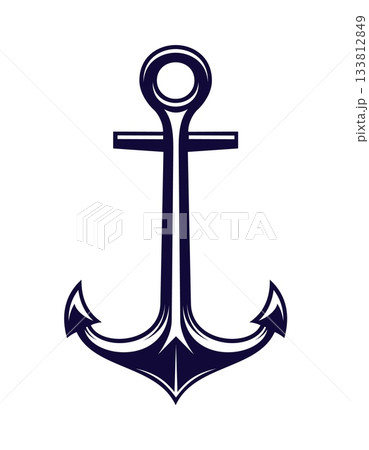 Yacht ship anchor navy antique symbol. Boat equipment marine coat of arms sign, ship heavy anchor navy heraldry vector object. Sail vessel metal anchor nautical vintage crest symbol or element Yacht ship anchor navy antique symbol. Boat equipment marine coat of arms sign, ship heavy anchor navy heraldry vector object. Sail vessel metal anchor nautical vintage crest symbol or element 133812849
