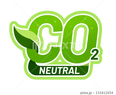 Carbon dioxide, CO2 gas neutral emission icon or seal. Carbon dioxide zero footprint symbol, greenhouse gas pollution vector label. CO2 neutral emission ecology sticker with gas bubbles and green leaf Carbon dioxide, CO2 gas neutral emission icon or seal. Carbon dioxide zero footprint symbol, greenhouse gas pollution vector label. CO2 neutral emission ecology sticker with gas bubbles and green leaf 133812854