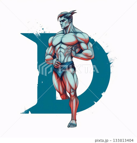 Conceptual 3D human man health anatomy isolated on white background letter D Conceptual 3D human man health anatomy isolated on white background letter D 133813404