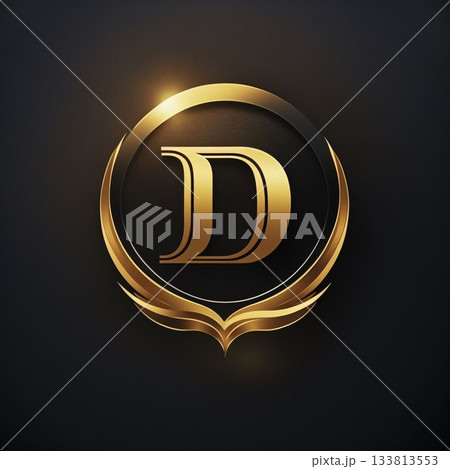 Golden Letter D Logo Design Template. Luxury Letter D Logo Design 133813553