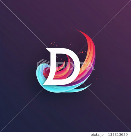 D letter logo design template elements for your application or corporate identity. D letter logo design template elements for your application or corporate identity. 133813629