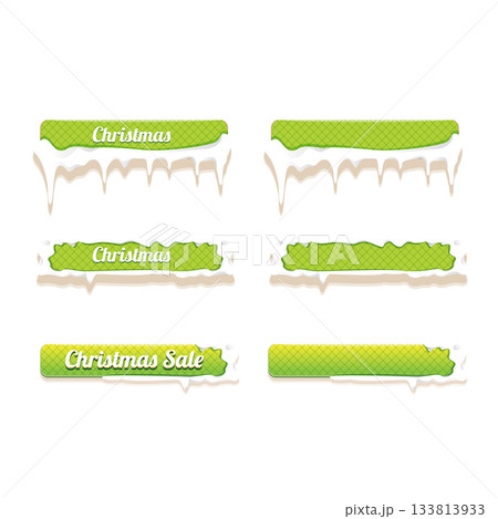 Christmas vector green glossy buttons set isolated on white background. Web green christmas sale buttons with snow, snow flakes, ice border. Winter button collection Christmas vector green glossy buttons set isolated on white background. Web green christmas sale buttons with snow, snow flakes, ice border. Winter button collection 133813933