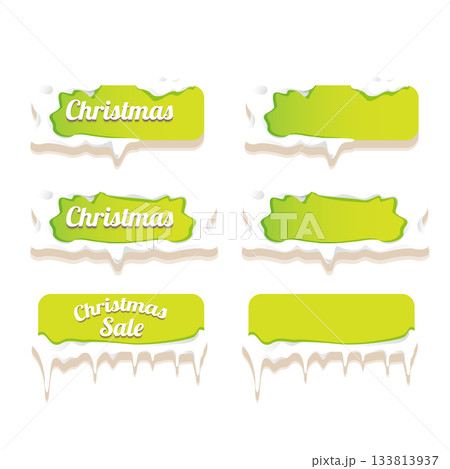 Christmas vector green glossy buttons set isolated on white background. Web green christmas sale buttons with snow, snow flakes, ice border. Winter button collection Christmas vector green glossy buttons set isolated on white background. Web green christmas sale buttons with snow, snow flakes, ice border. Winter button collection 133813937