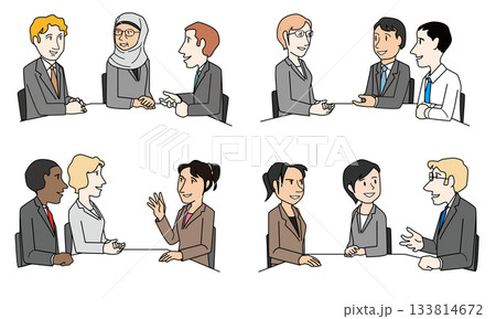 打ち合わせをする会社員セット 133814672