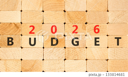 2026 Budget symbol. Concept words 2026 Budget on beautiful wooden blocks wall. Beautiful wooden blocks wall background. Business and 2026 budget concept. Copy space. 2026 Budget symbol. Concept words 2026 Budget on beautiful wooden blocks wall. Beautiful wooden blocks wall background. Business and 2026 budget concept. Copy space. 133814681