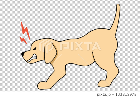 帶有輪廓的威脅性手繪插圖：拉布拉多尋回犬 133815978