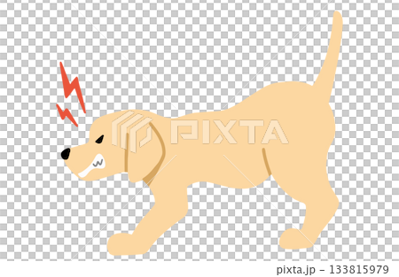 Threatening Hand-drawn Illustration Dog Labrador Retriever No Main Lines Threatening Hand-drawn Illustration Dog Labrador Retriever No Main Lines 133815979