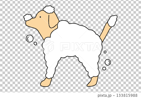 シャンプーをされる 手書きイラスト 犬 ラブラドールレトリバー 主線あり シャンプーをされる 手書きイラスト 犬 ラブラドールレトリバー 主線あり 133815988
