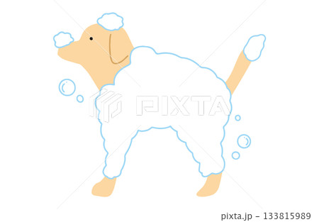 シャンプーをされる 手書きイラスト 犬 ラブラドールレトリバー 主線なし シャンプーをされる 手書きイラスト 犬 ラブラドールレトリバー 主線なし 133815989